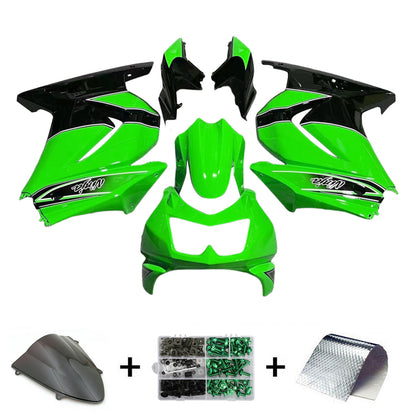 Amotopart 2008-2010 Kawasaki ZX250 Cladding Green & Black Kit