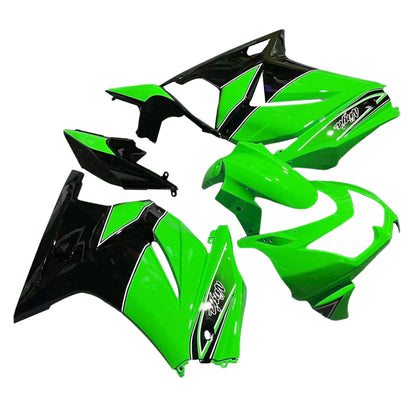 Amotopart 2008-2010 Kawasaki ZX250 Cladding Green & Black Kit