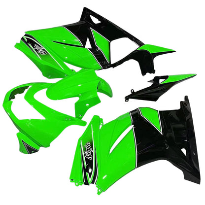 Amotopart 2008-2010 Kawasaki ZX250 Cladding Green & Black Kit