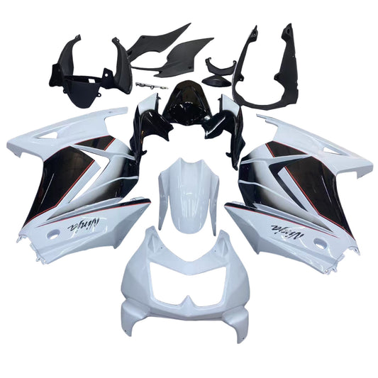 Amotopart 2008-2010 Kawasaki ZX250 Cladding White & Black Kit