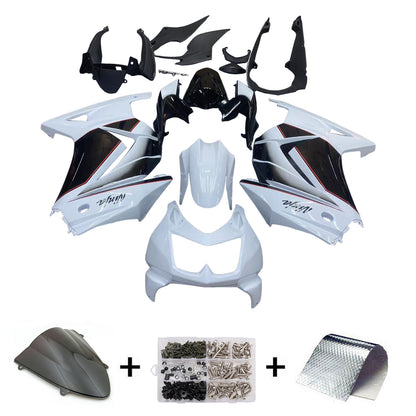 Carene 2008-2012 Kawasaki ZX250R EX250 Bianco Nero Ninja ZX250 Generico