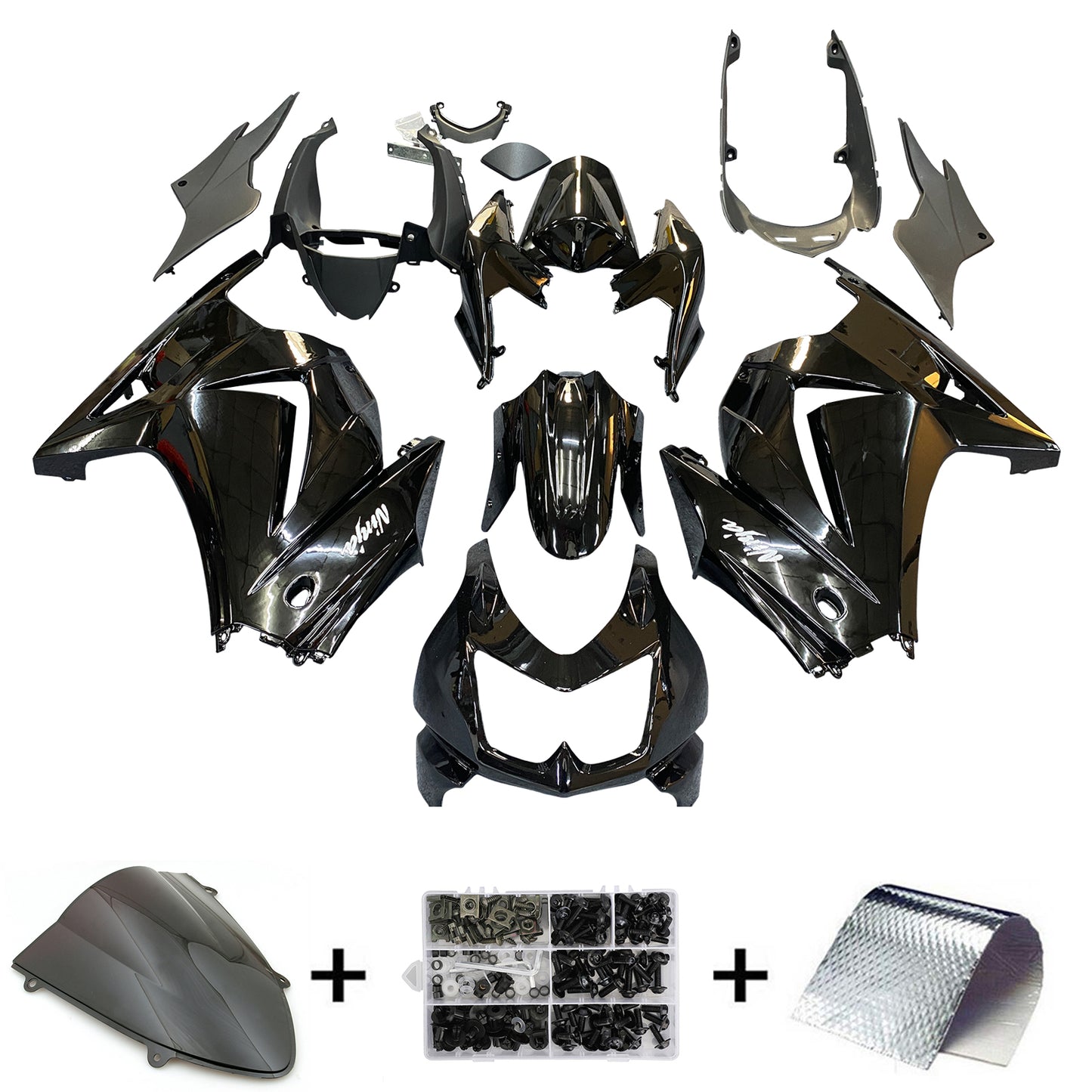 Amotopart Faringings 2008-2010 kit kawasaki zx250 tiet g-black kit