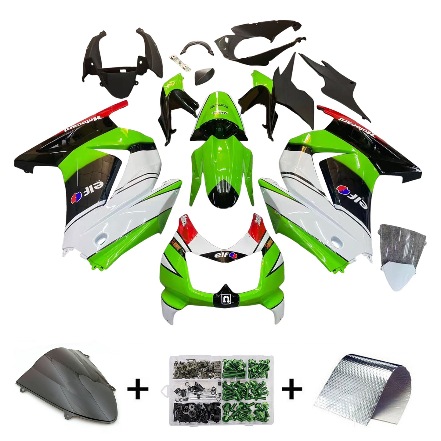 2008-2012 Kawasaki EX250 Ninja250R Kit carenatura iniezione Carrozzeria in plastica