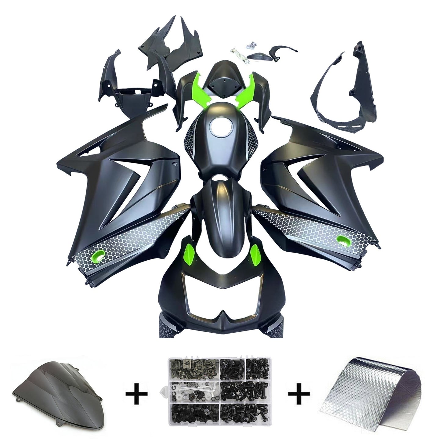 2008-2012 Kawasaki EX250 Ninja250R Kit carenatura iniezione Carrozzeria Plastica ABS