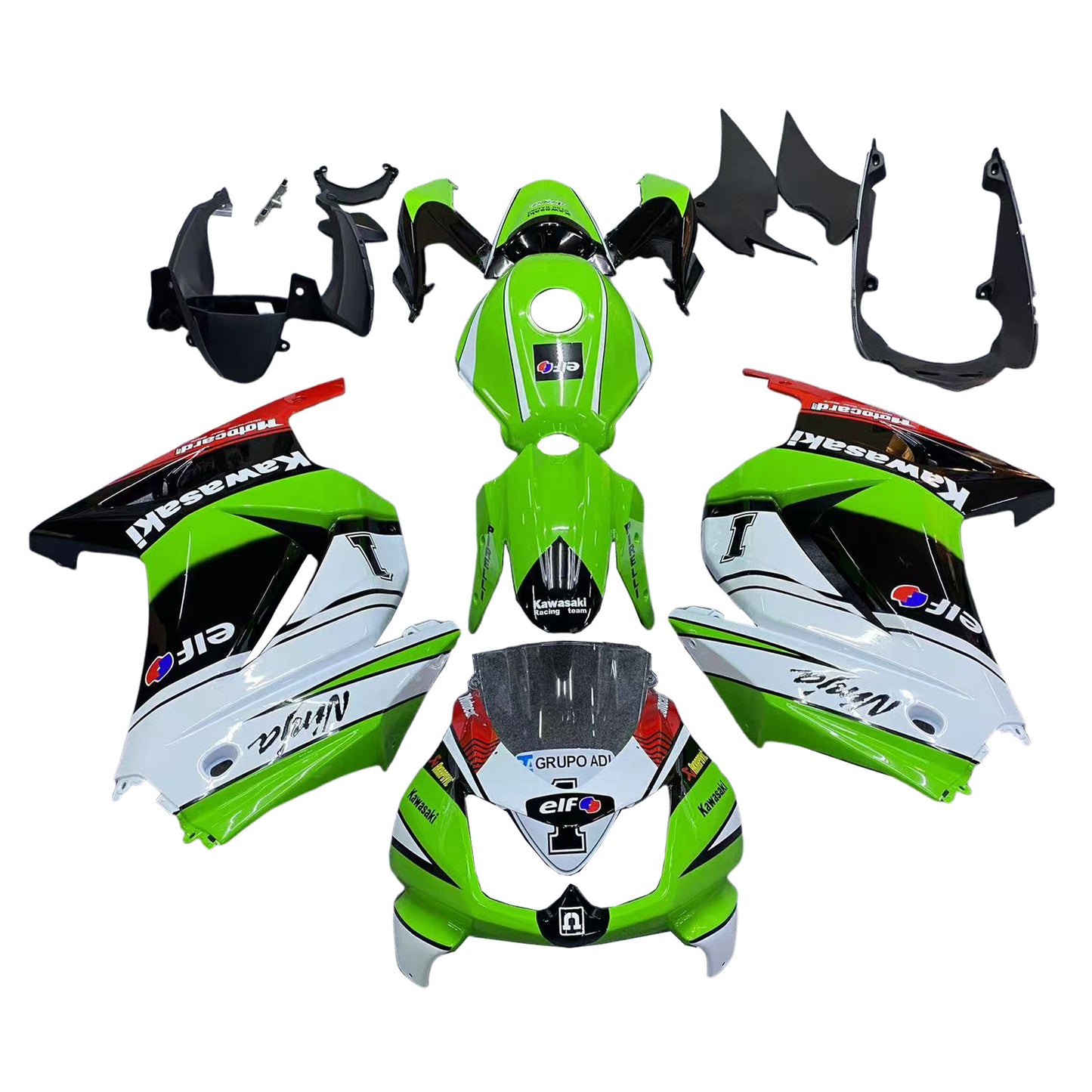 2008-2012 Kawasaki EX250 Ninja250R Kit carenatura iniezione Carrozzeria Plastica ABS