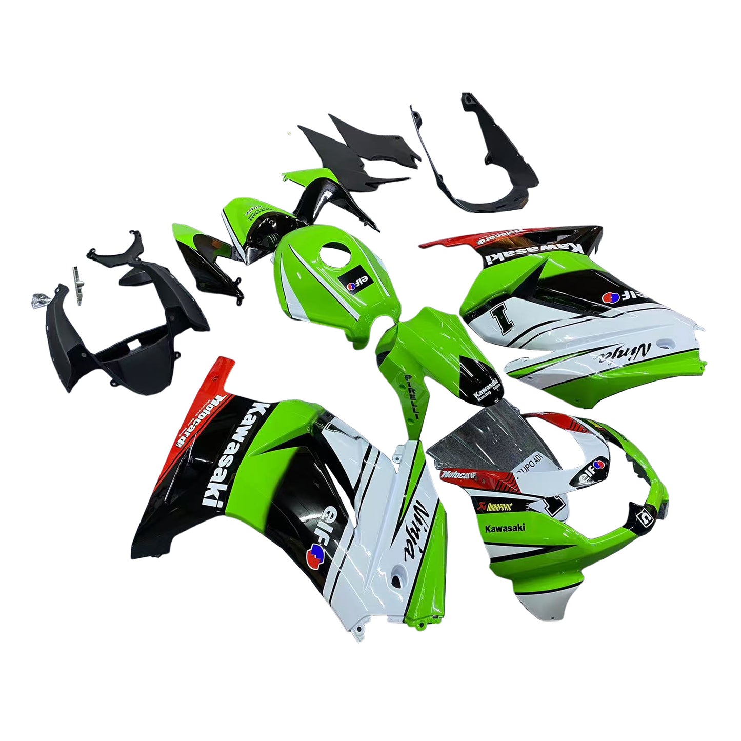 2008-2012 Kawasaki EX250 Ninja250R Kit carenatura iniezione Carrozzeria Plastica ABS