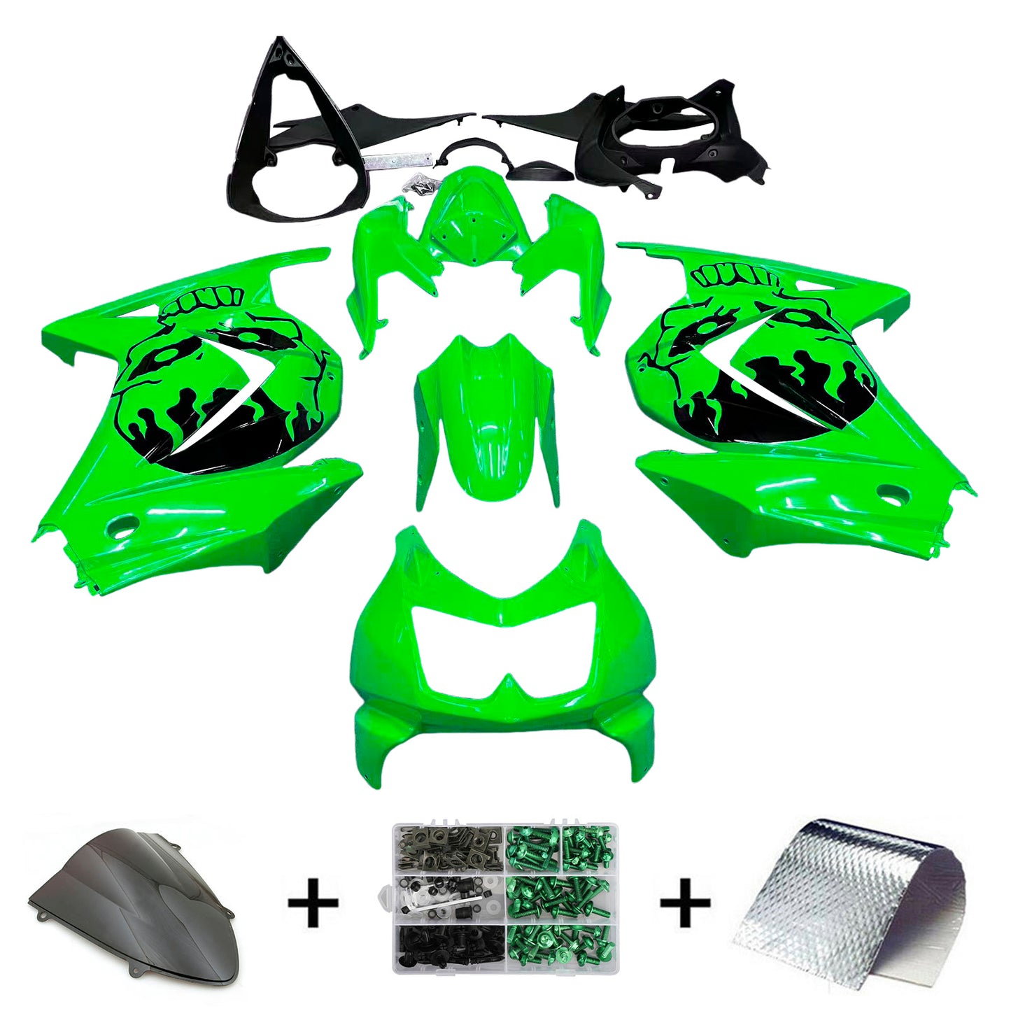 2008-2012 Kawasaki EX250 Ninja250R Kit carenatura iniezione Carrozzeria Plastica ABS