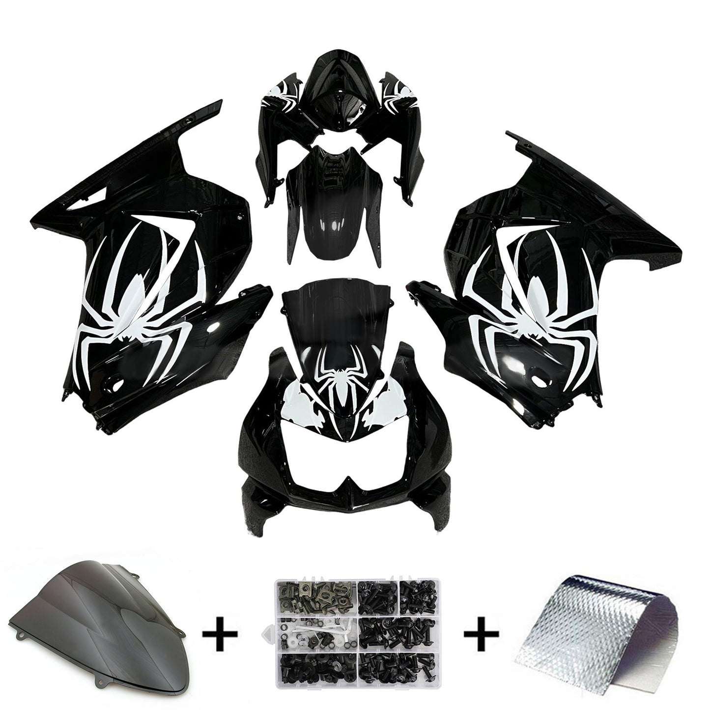 Kit carenatura iniezione in plastica ABS adatto per Kawasaki EX250 Ninja250R 2008-2012