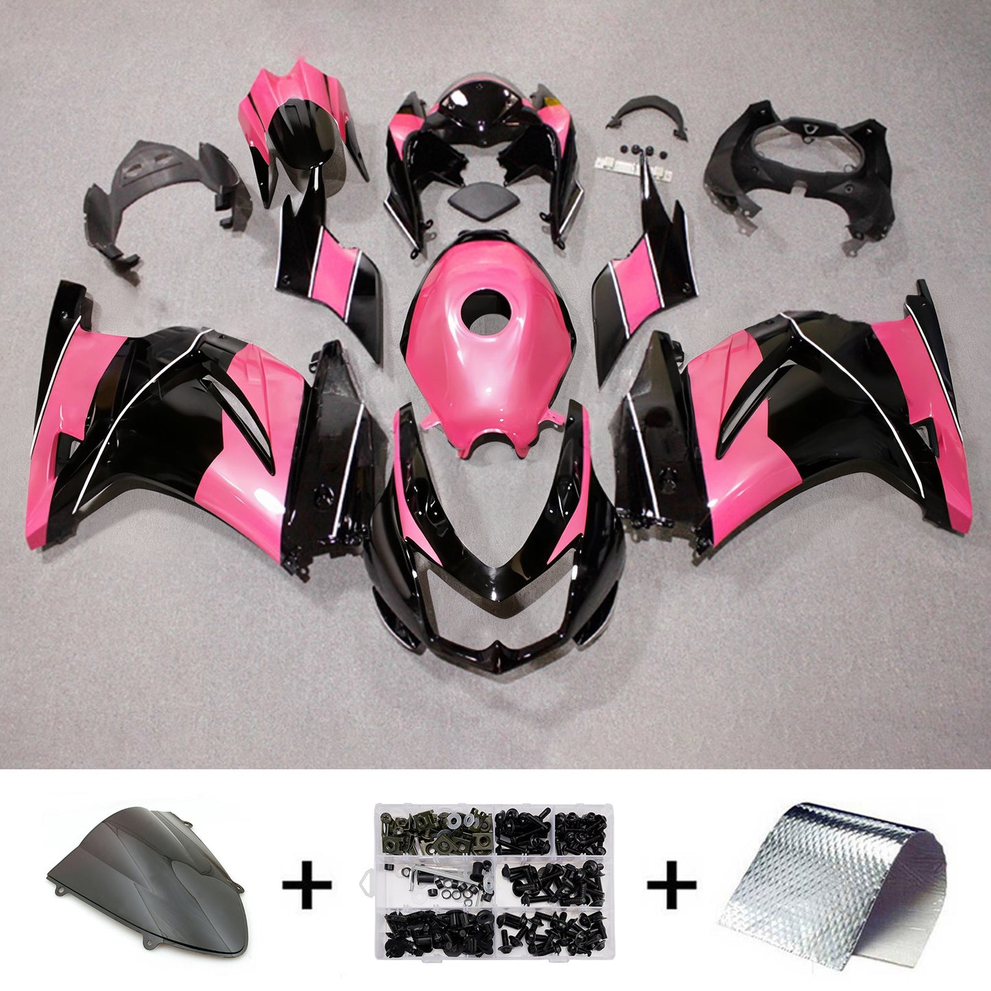 Kit carenatura iniezione in plastica ABS adatto per Kawasaki EX250 Ninja250R 2008-2012