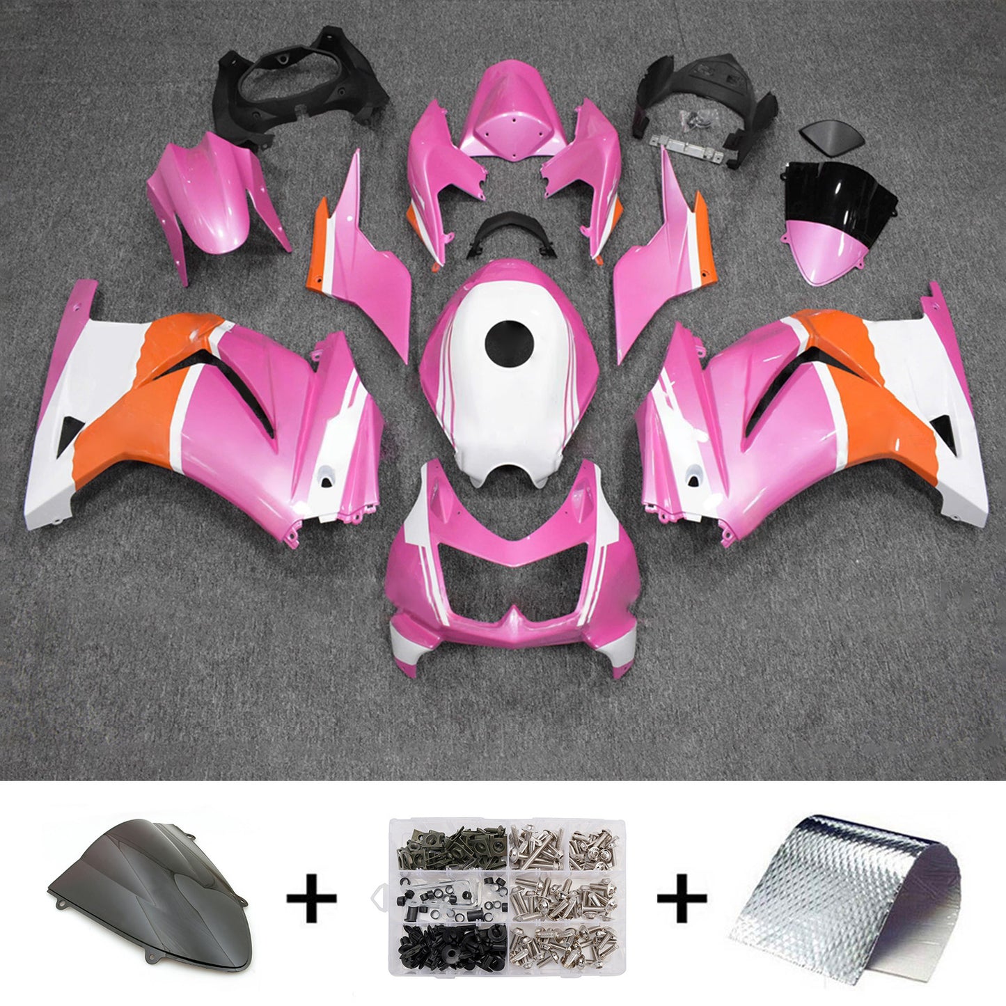 Kit carenatura iniezione in plastica ABS adatto per Kawasaki EX250 Ninja250R 2008-2012