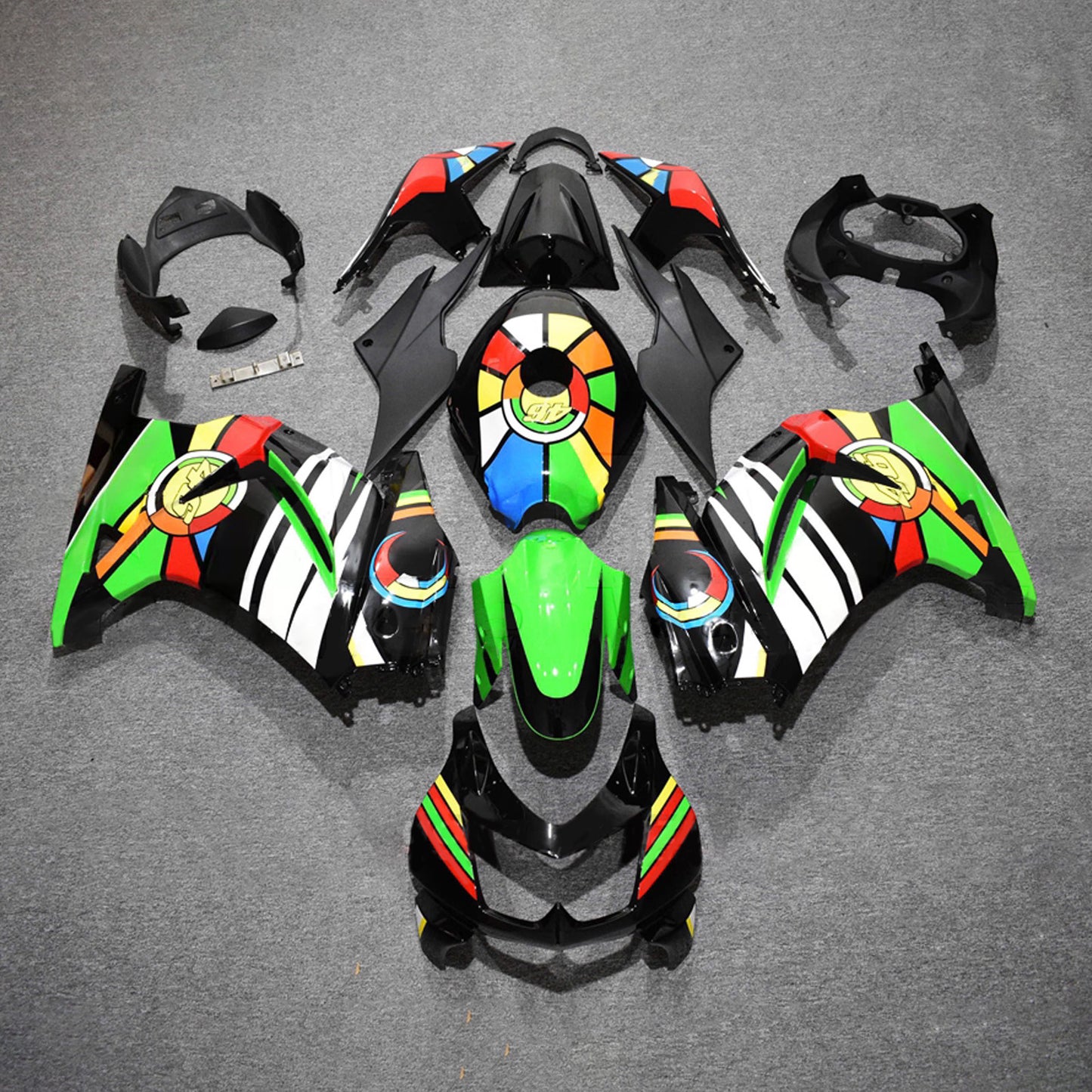 Kit carenatura iniezione in plastica ABS adatto per Kawasaki EX250 Ninja250R 2008-2012