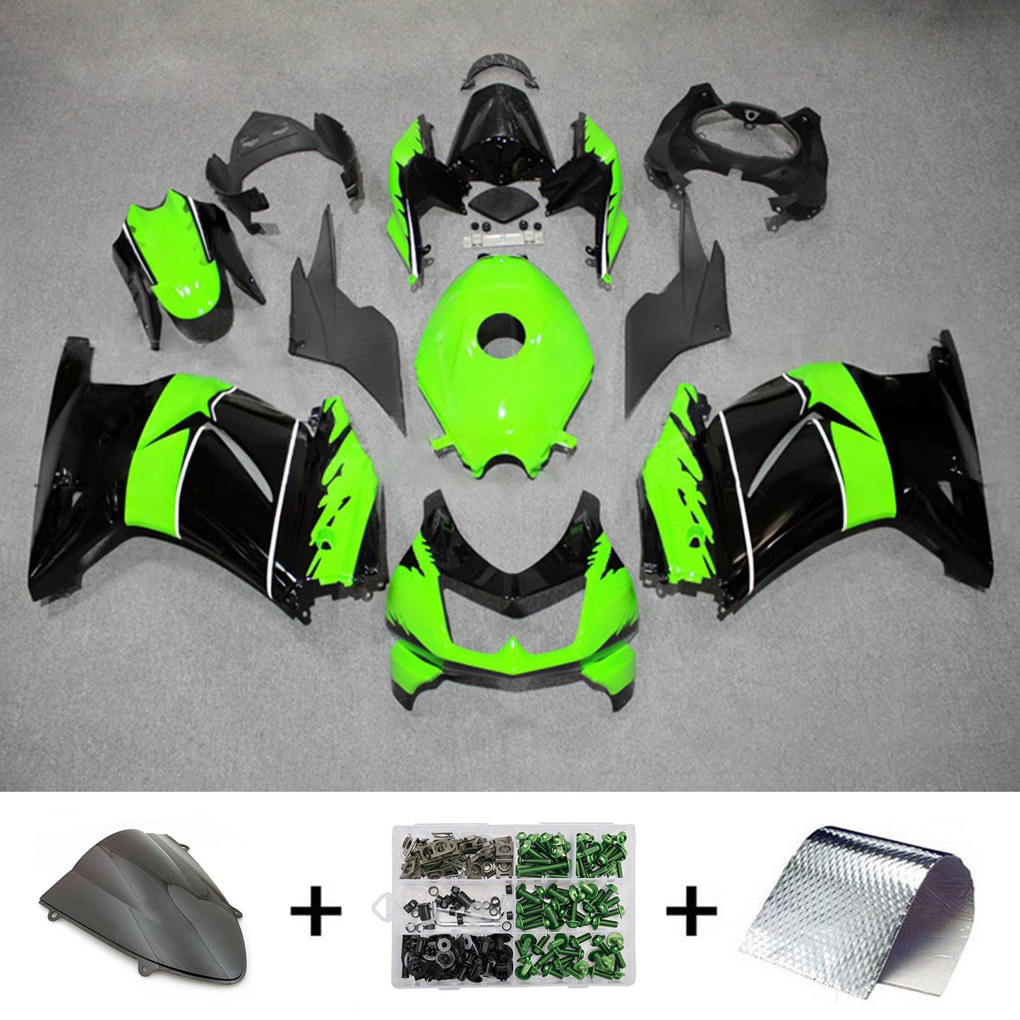 Kit carenatura iniezione in plastica ABS adatto per Kawasaki EX250 Ninja250R 2008-2012