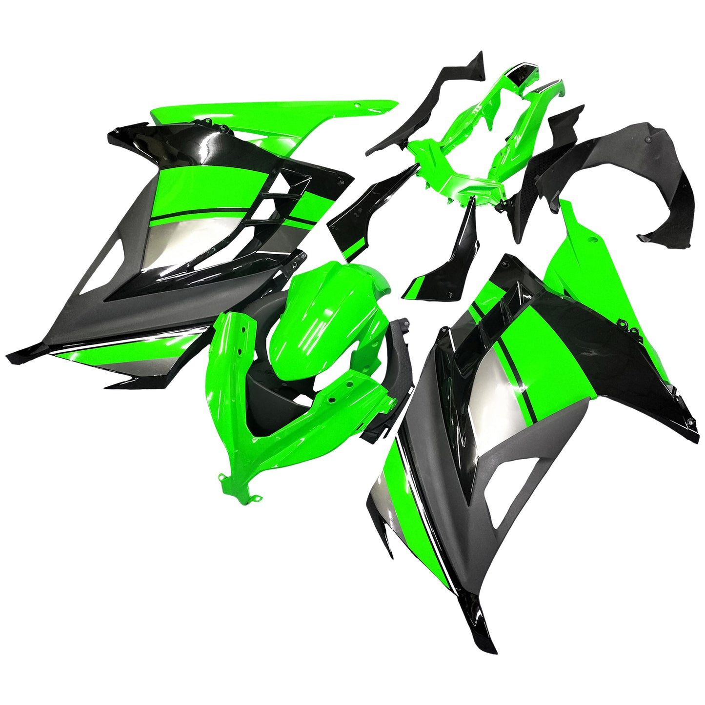 Carene 2013-2017 Plastiche Kawasaki Ninja 300R EX300R Verde Nero Ninja Generic