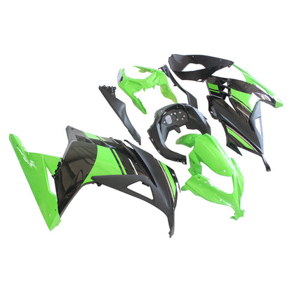 Carene 2013-2017 Plastiche Kawasaki Ninja 300R EX300R Verde Ninja Racing Generico