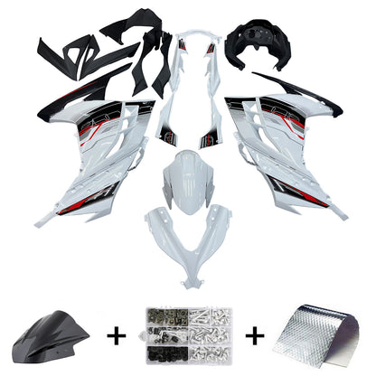 Amotopart 2013-2017 Kawasaki Ex300r Cladding White & Black Kit