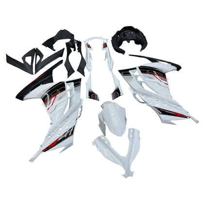 Amotopart 2013-2017 Kawasaki Ex300r Cladding White & Black Kit