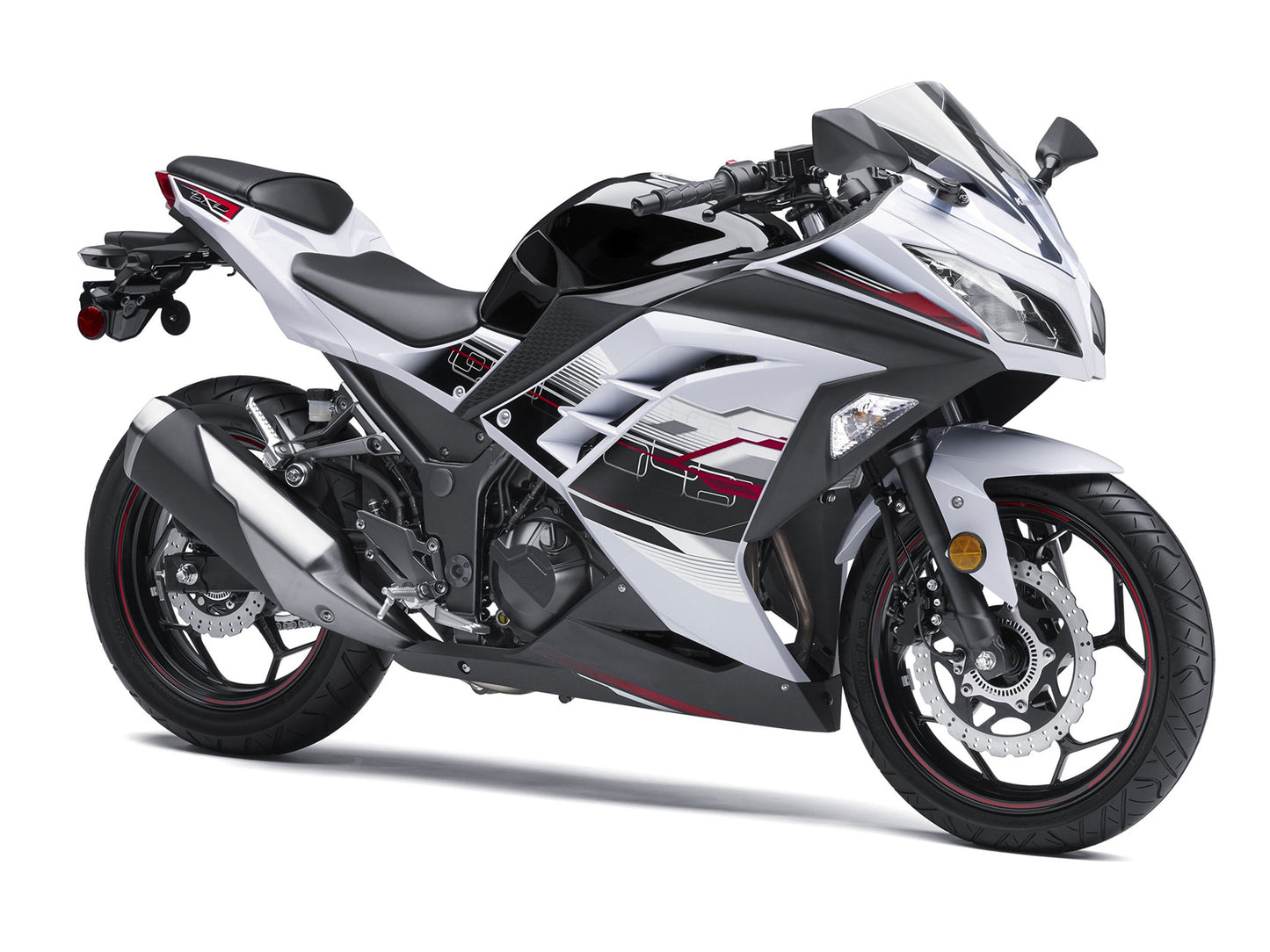 Amotopart 2013-2017 Kawasaki Ex300r Cladding White & Black Kit