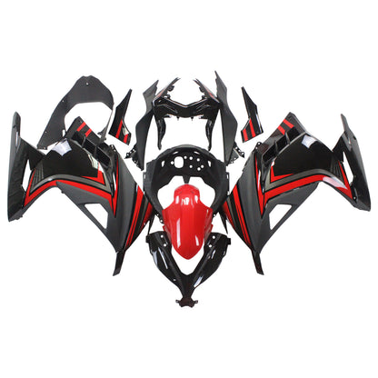 Amotopart Kawasaki 2013-2017 Ex300/Ninja300 Red Black Fearing Kit