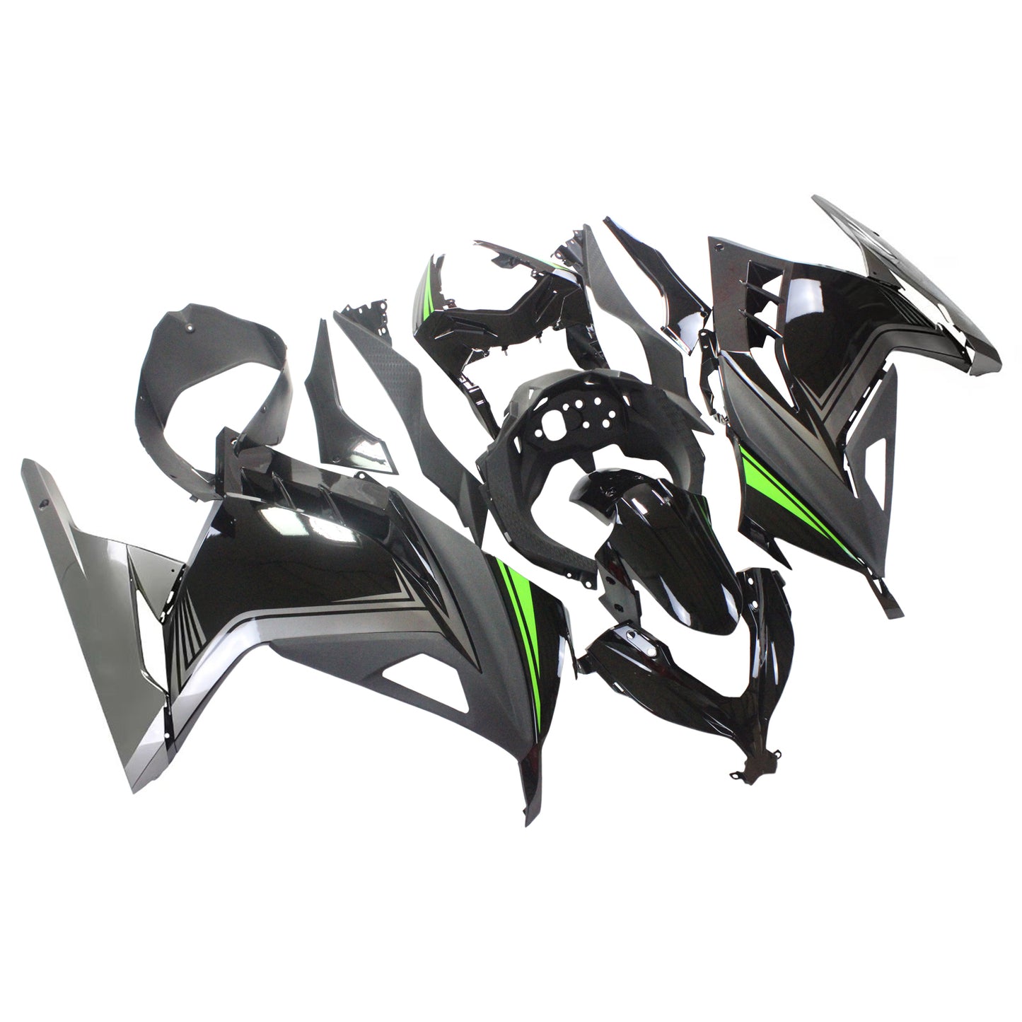 Amotopart Kawasaki 2013-2017 EX300/NINJA300 Black Sliver Fearing Kit