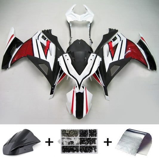 Amotopart Kawasaki 2013-2017 Ex300/Ninja300 Kit di paura rosso bianco nero