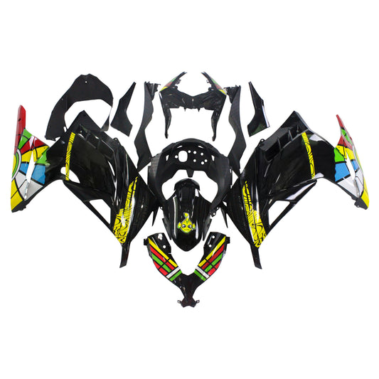 Amotopart Kawasaki 2013-2017 EX300/NINJA300 Kit di rivestimento colorato nero
