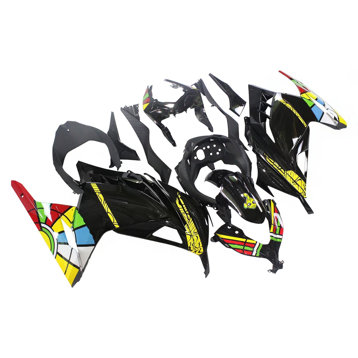 Amotopart Kawasaki 2013-2017 EX300/NINJA300 Kit di rivestimento colorato nero