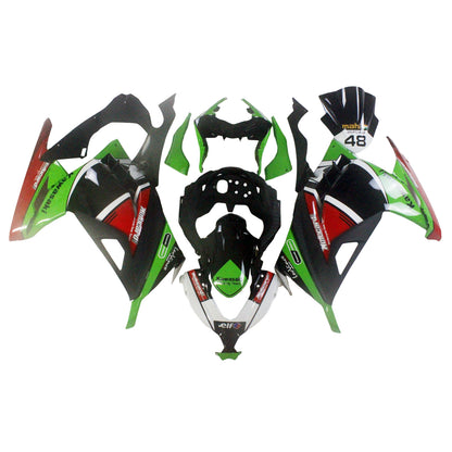 Amotopart Kawasaki 2013-2017 Ex300/Ninja300 Kit di paura rosso verde nero