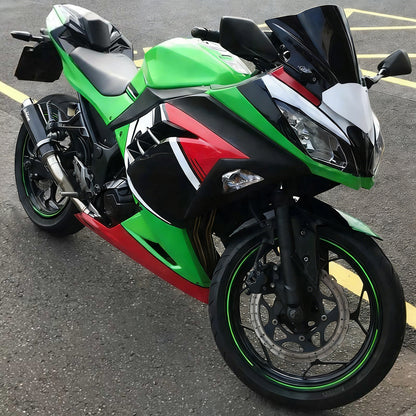 Amotopart Kawasaki 2013-2017 Ex300/Ninja300 Kit di paura rosso verde nero