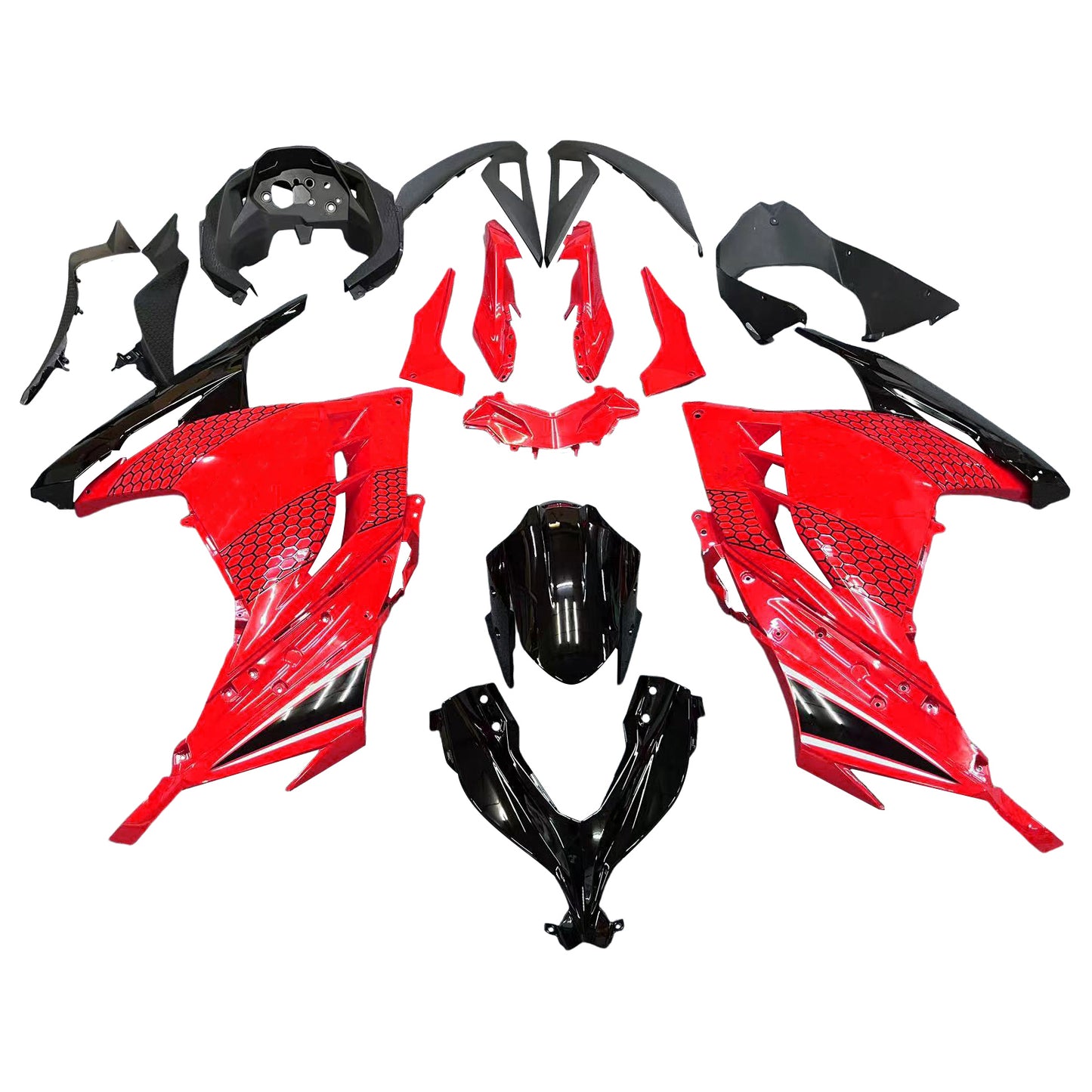 Amotopart Kawasaki EX300/Ninja300 2013-2017 Kit carena Carrozzeria Plastica ABS