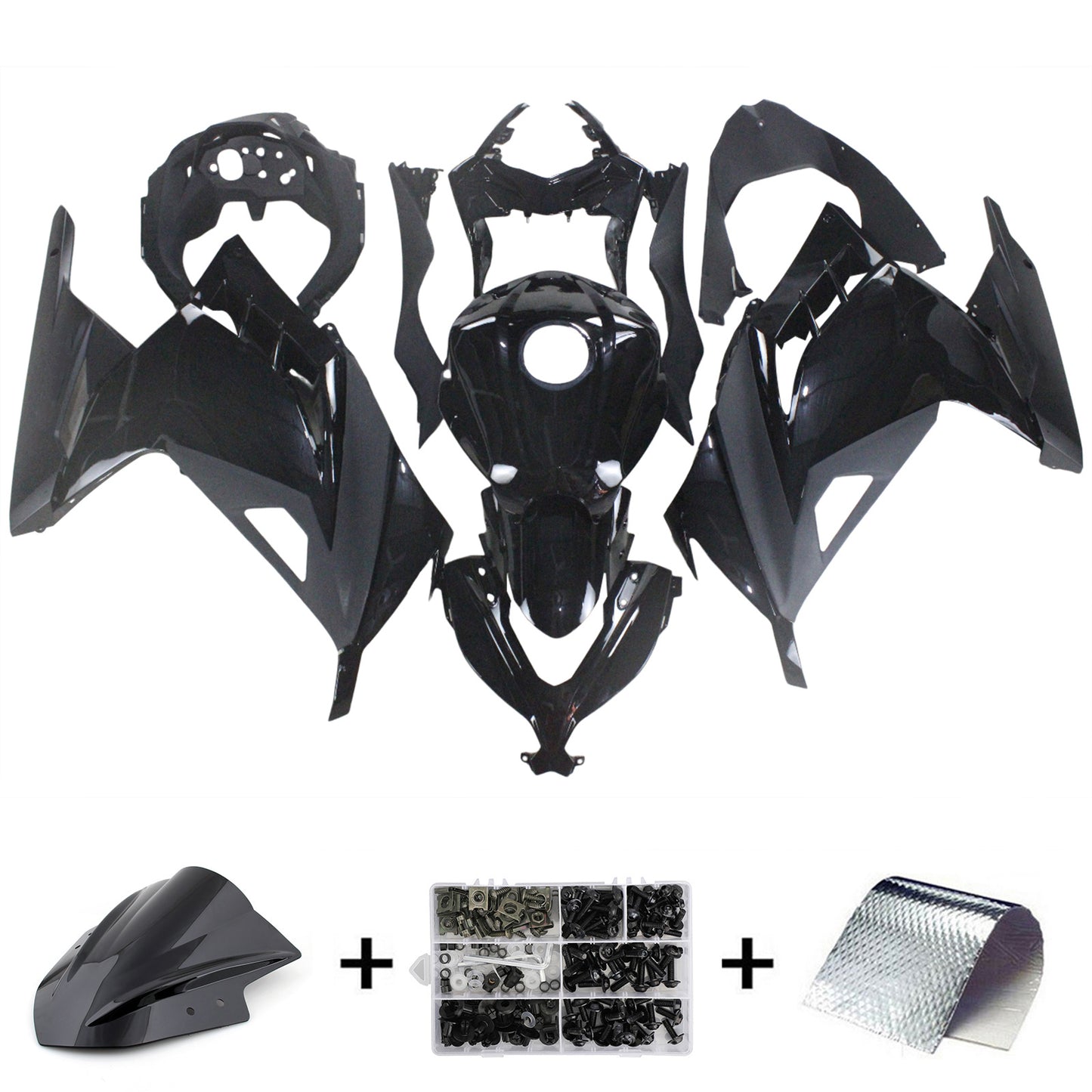 Amotopart Kawasaki EX300/Ninja300 2013-2017 Kit carena Carrozzeria Plastica ABS