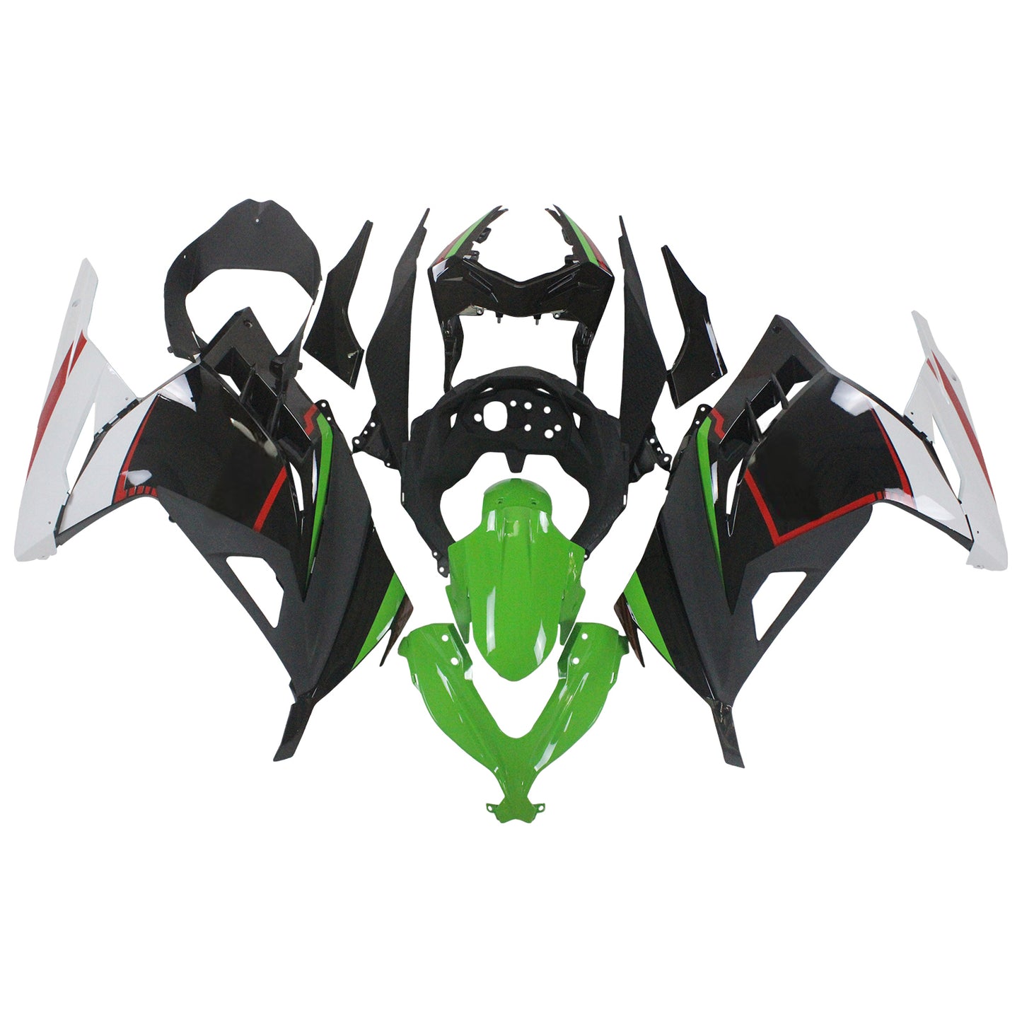 Amotopart Kawasaki EX300/Ninja300 2013-2017 Kit carena Carrozzeria Plastica ABS