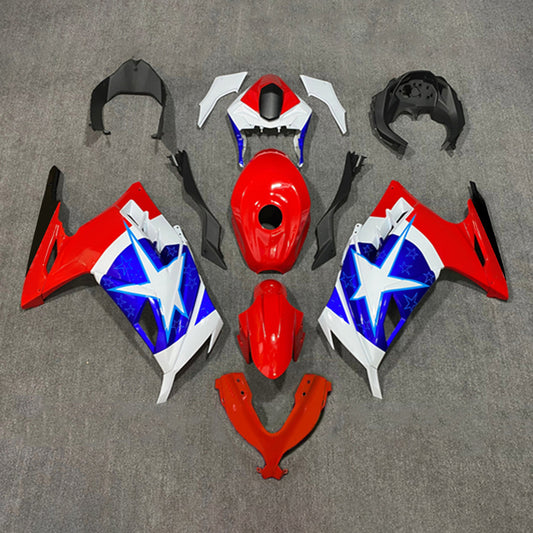 Amotopart Kawasaki EX300/Ninja300 2013-2017 Kit carena Carrozzeria Plastica ABS