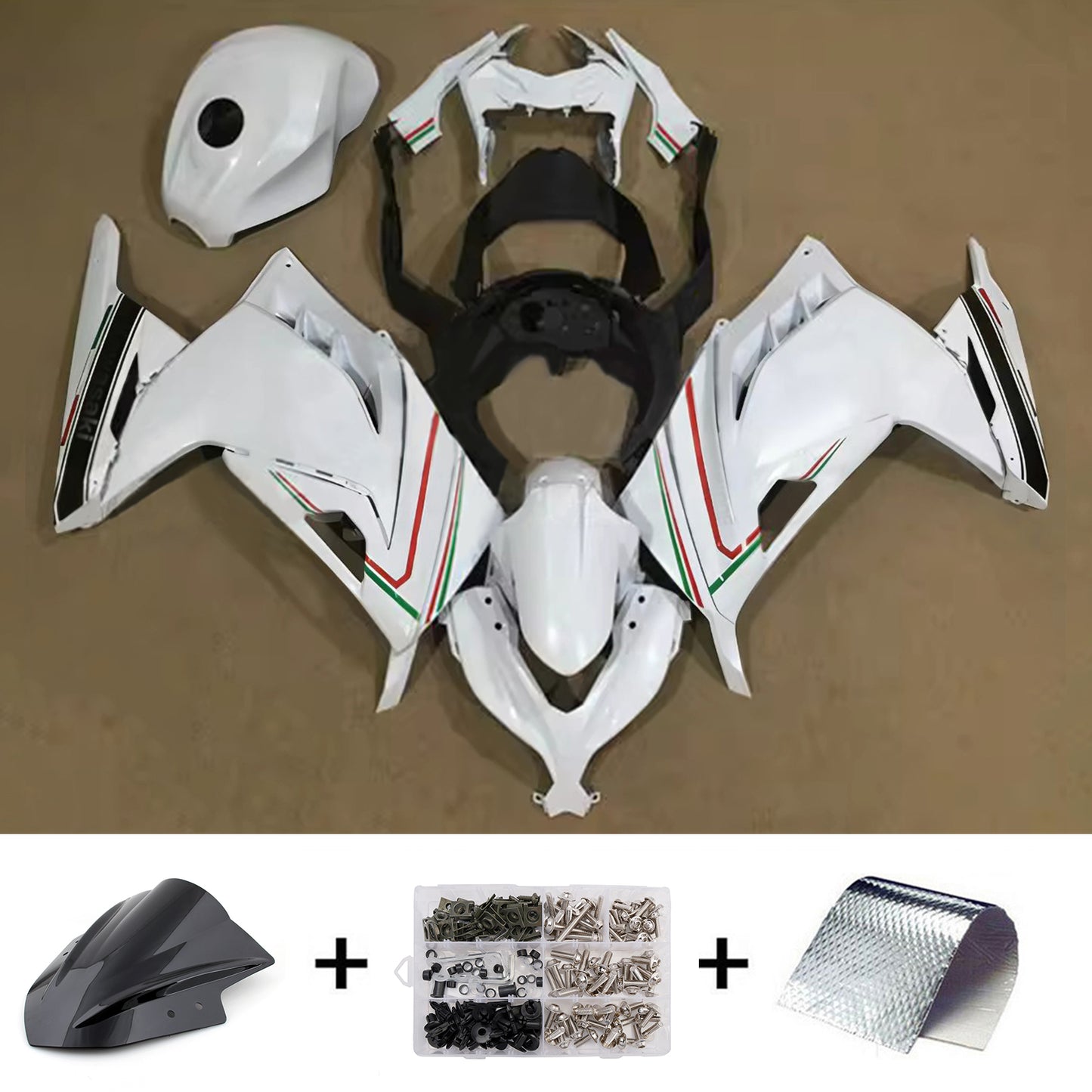 Kit carenatura iniezione in plastica ABS adatto per Kawasaki EX300 Ninja300 2013-2024