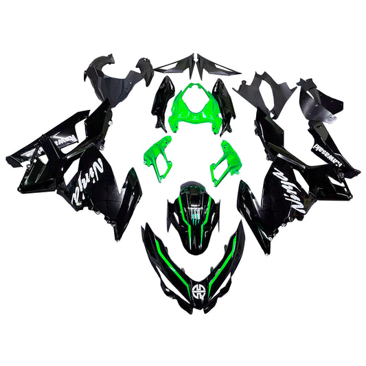 Amotopart 2018-2020 Kawasaki Ex400/Ninja400 Giadding Black & Green Kit