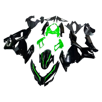Amotopart 2018-2020 Kawasaki Ex400/Ninja400 Giadding Black & Green Kit