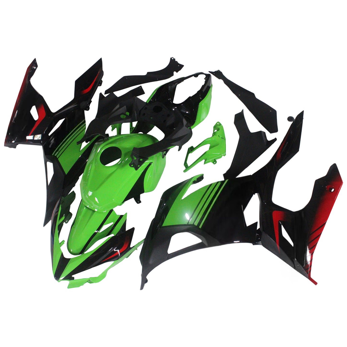 Amotopart Kawasaki Ex400/Ninja400 2018-2020 Green Black Fearing Kit