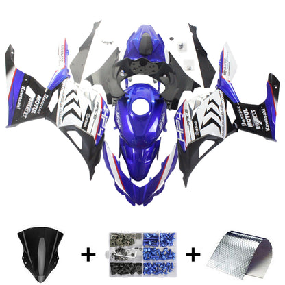 Amotopart Kawasaki Ex400/Ninja400 2018-2020 kit di carenatura blu lucida