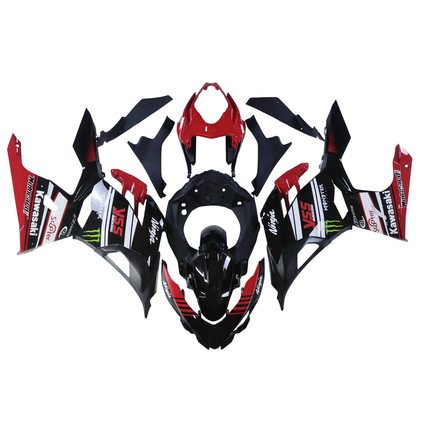 Amotopart Kawasaki EX400 Ninja400 2018-2023 Kit Carenatura Carrozzeria Plastica ABS