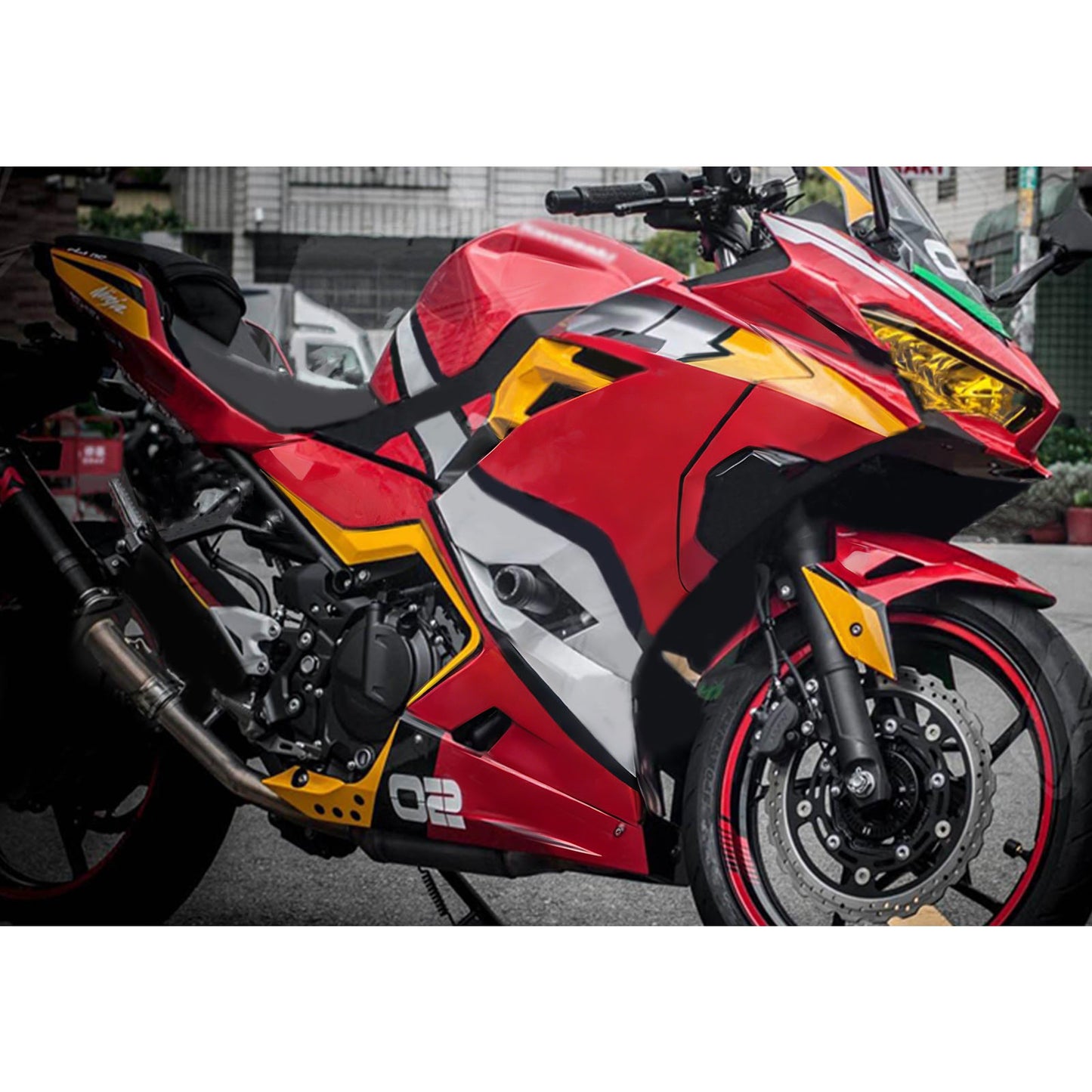 Amotopart Kawasaki EX400 Ninja400 2018-2023 Kit Carenatura Carrozzeria Plastica ABS