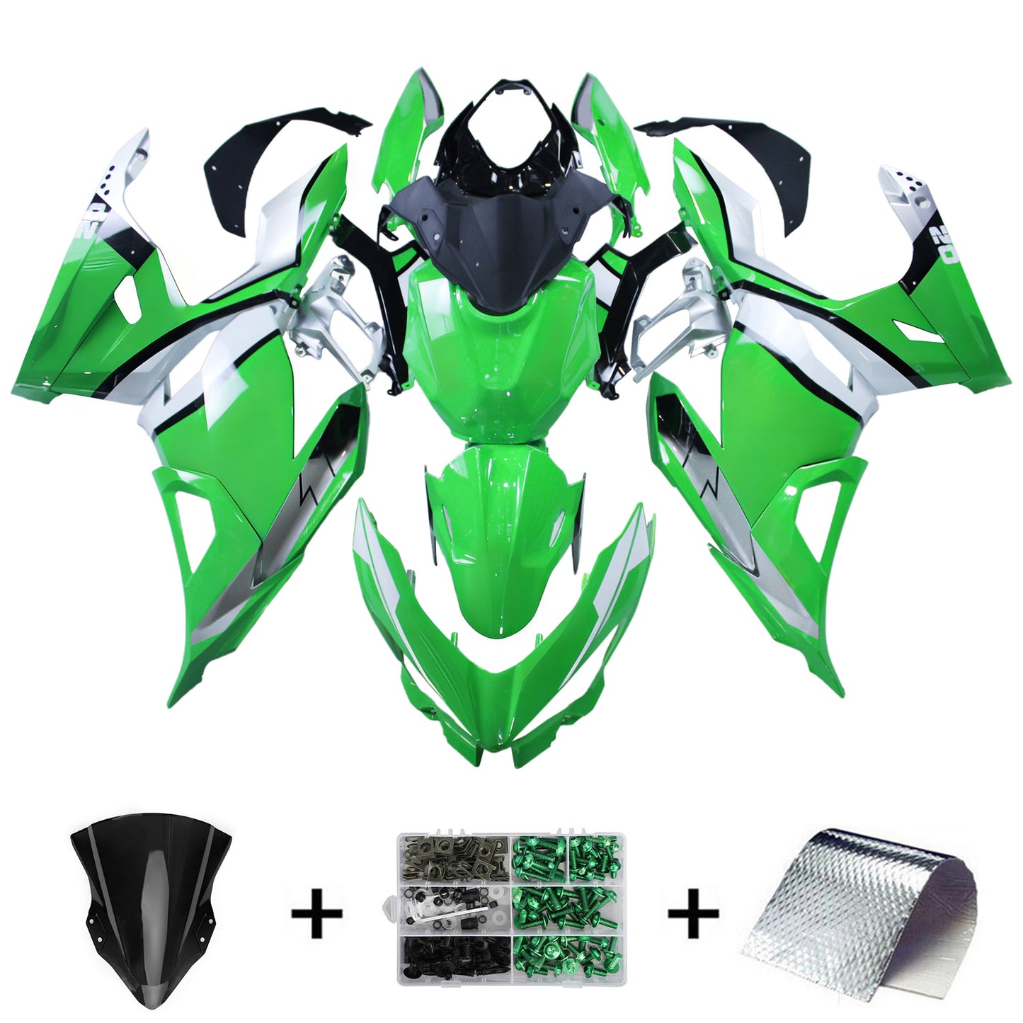 Amotopart Kawasaki EX400 Ninja400 2018-2023 Kit Carenatura Carrozzeria Plastica ABS