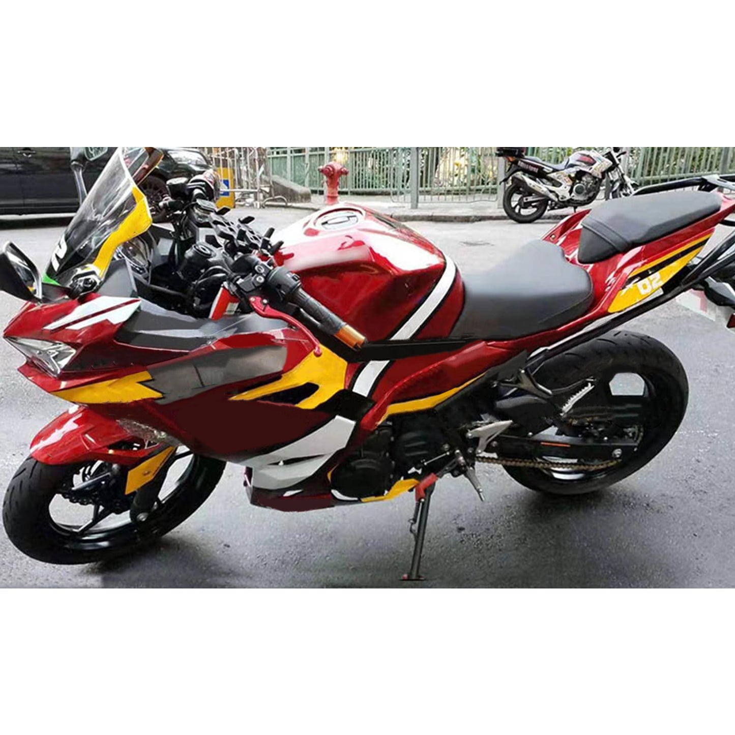 Amotopart Kawasaki EX400 Ninja400 2018-2023 Kit Carenatura Carrozzeria Plastica ABS