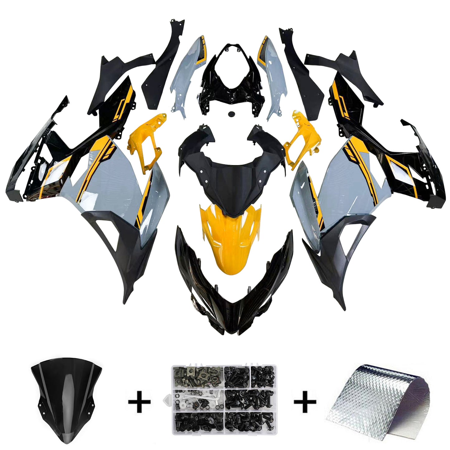 Amotopart Kawasaki EX400 Ninja400 2018-2023 Kit Carenatura Carrozzeria Plastica ABS