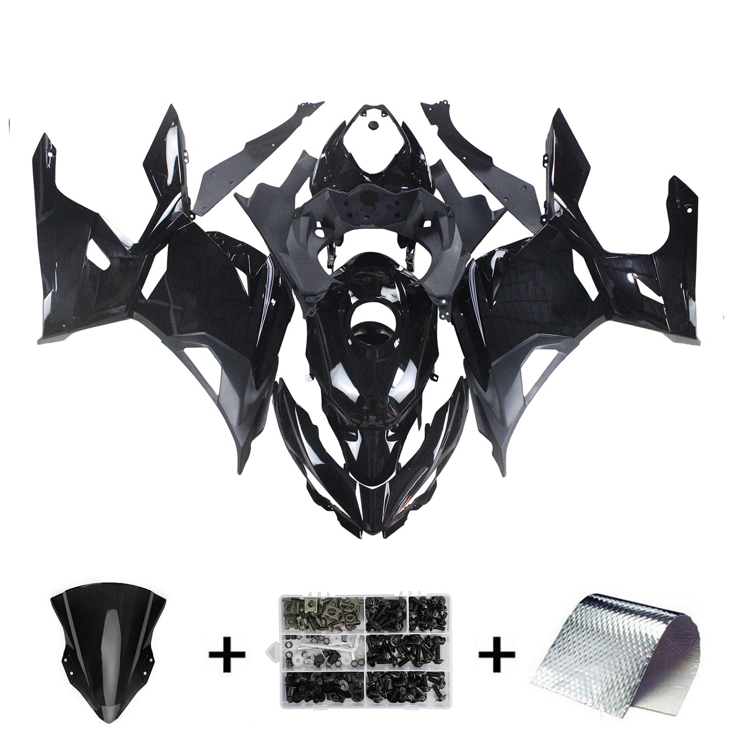 Amotopart Kawasaki EX400 Ninja400 2018-2023 Kit Carenatura Carrozzeria Plastica ABS