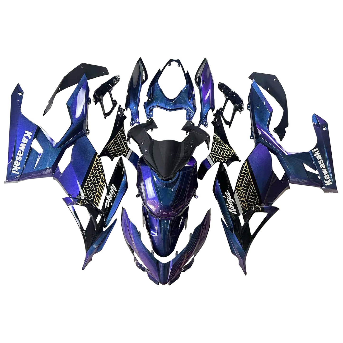 Amotopart Kawasaki EX400 Ninja400 2018-2023 Kit Carenatura Carrozzeria Plastica ABS
