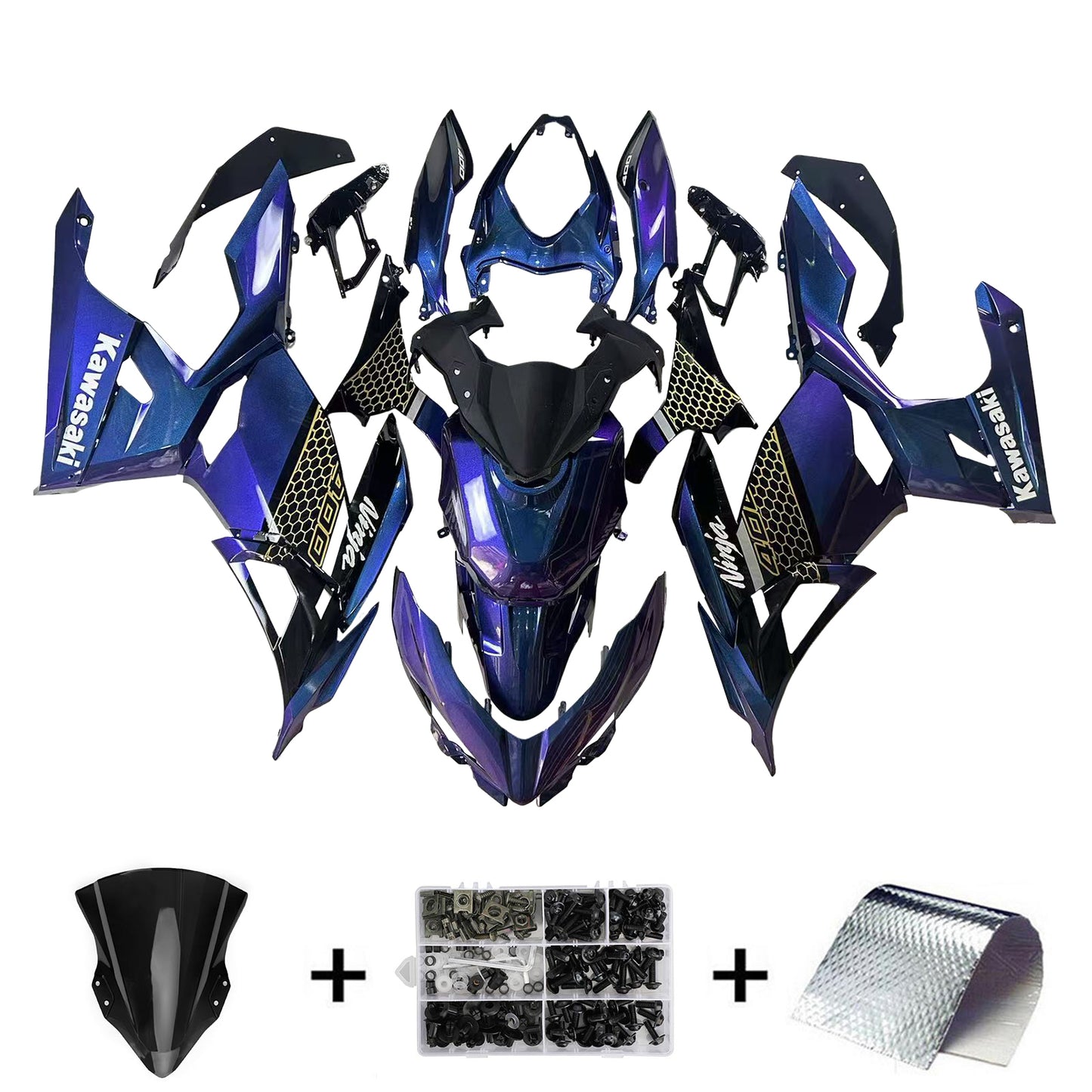 Amotopart Kawasaki EX400 Ninja400 2018-2023 Kit Carenatura Carrozzeria Plastica ABS
