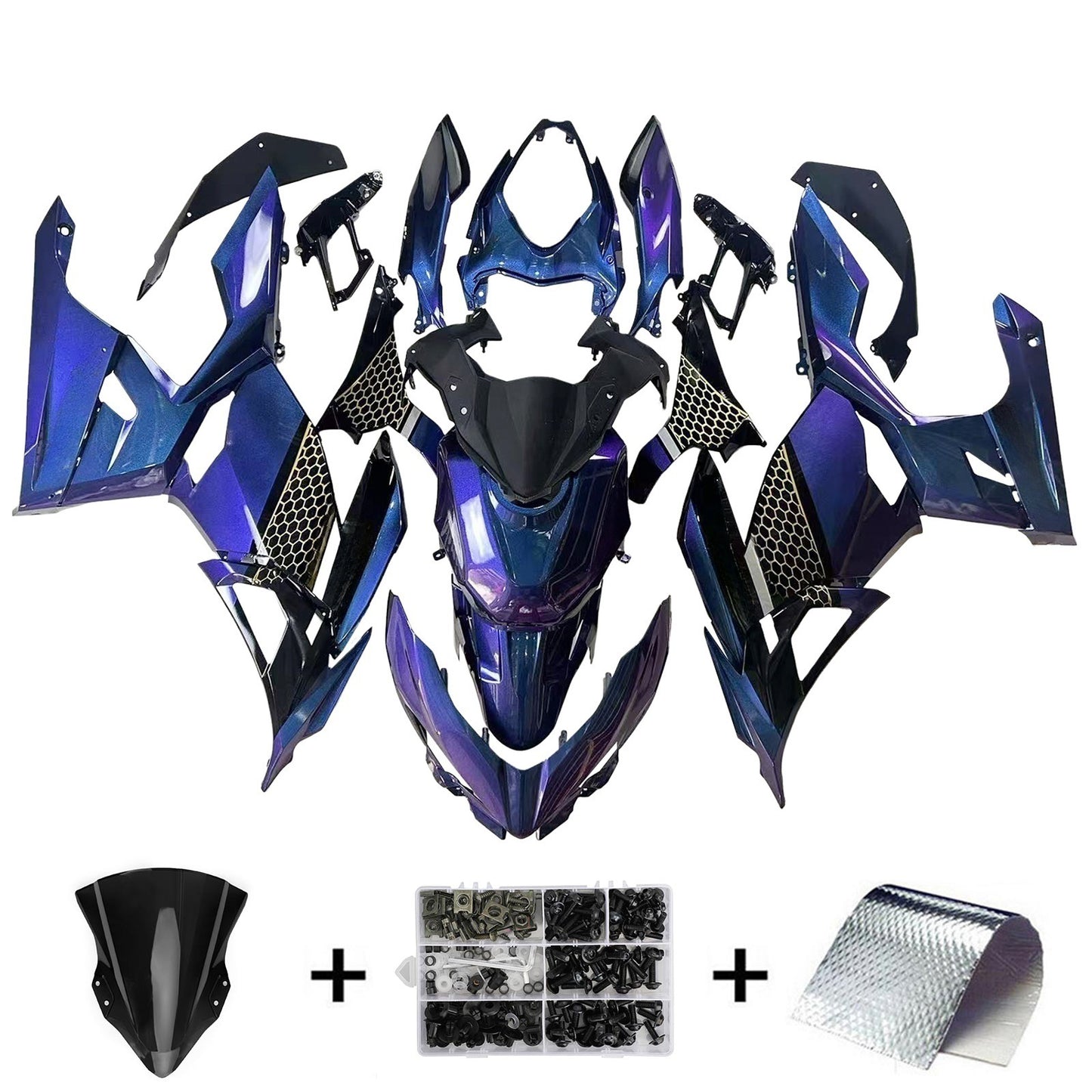 Amotopart Kawasaki EX400 Ninja400 2018-2023 Kit Carenatura Carrozzeria Plastica ABS