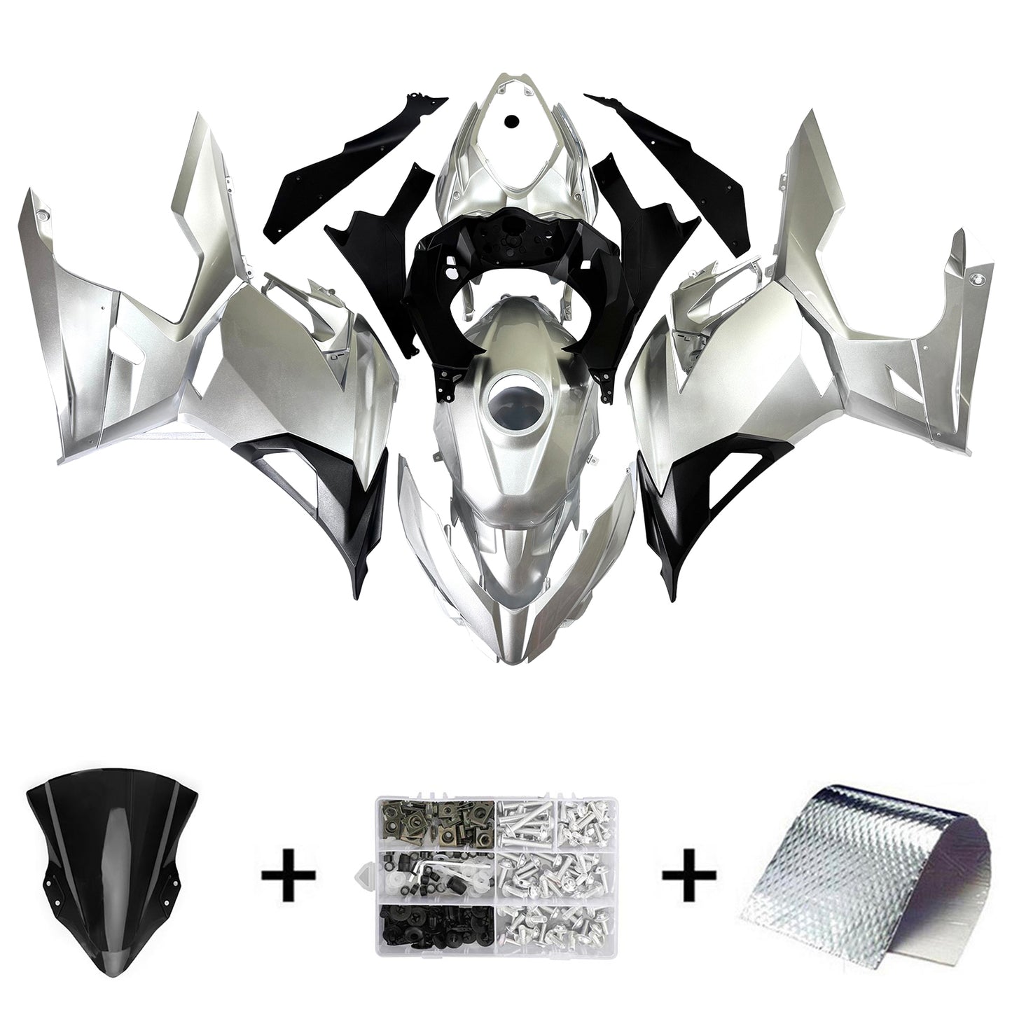 Amotopart Kawasaki EX400 Ninja400 2018-2023 Kit Carenatura Carrozzeria Plastica ABS