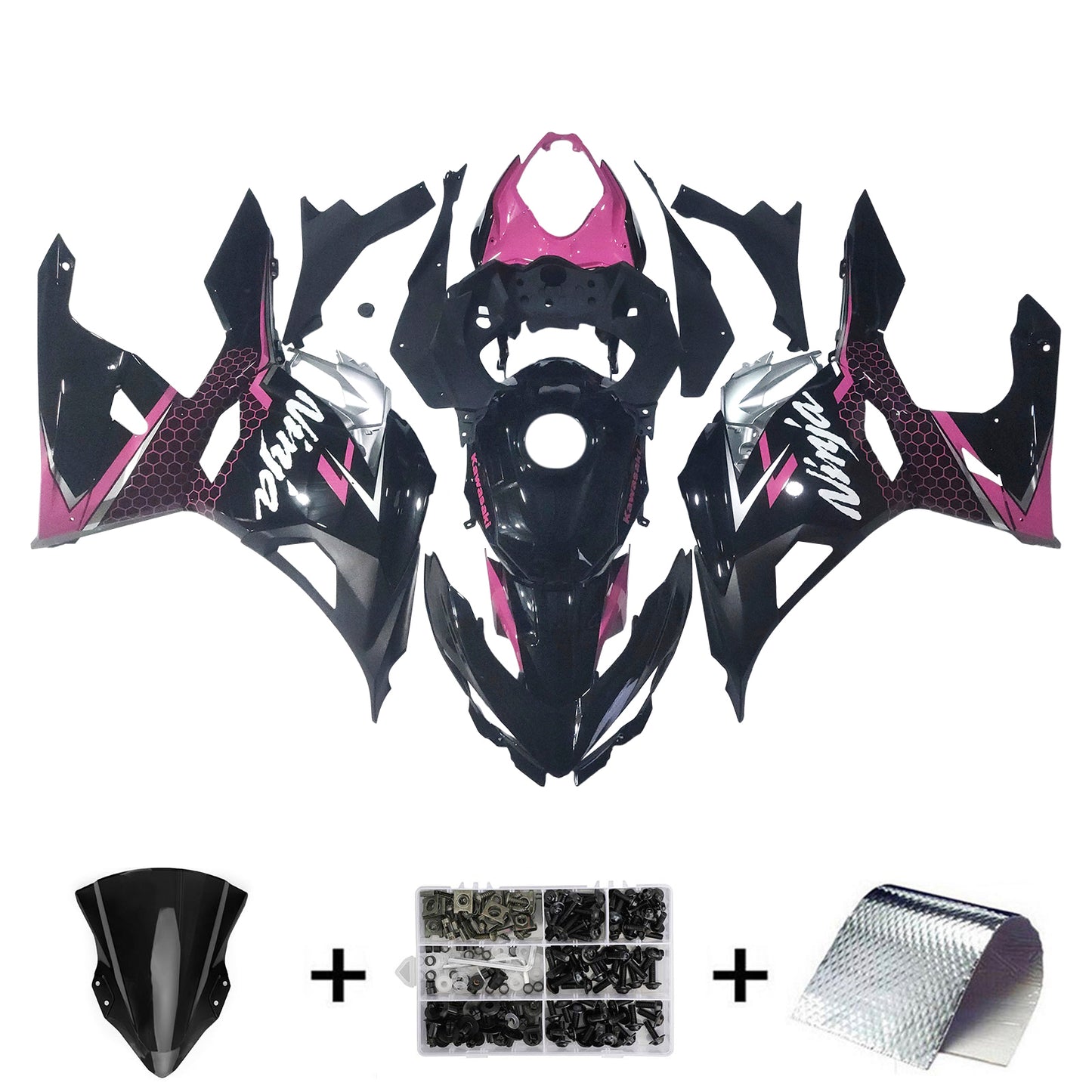 Amotopart Kawasaki EX400/Ninja400 2018-2023 Kit carena Carrozzeria Plastica ABS