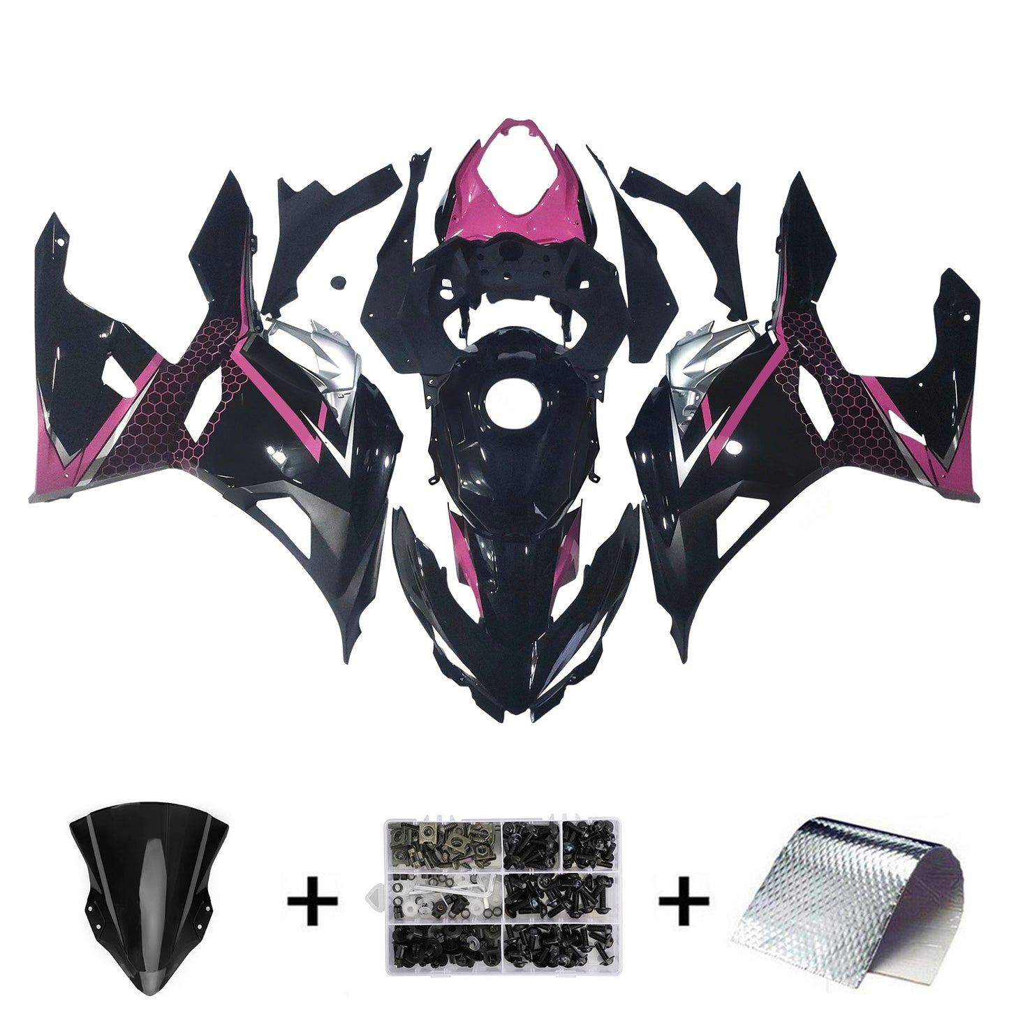 Amotopart Kawasaki EX400/Ninja400 2018-2023 Kit carena Carrozzeria Plastica ABS