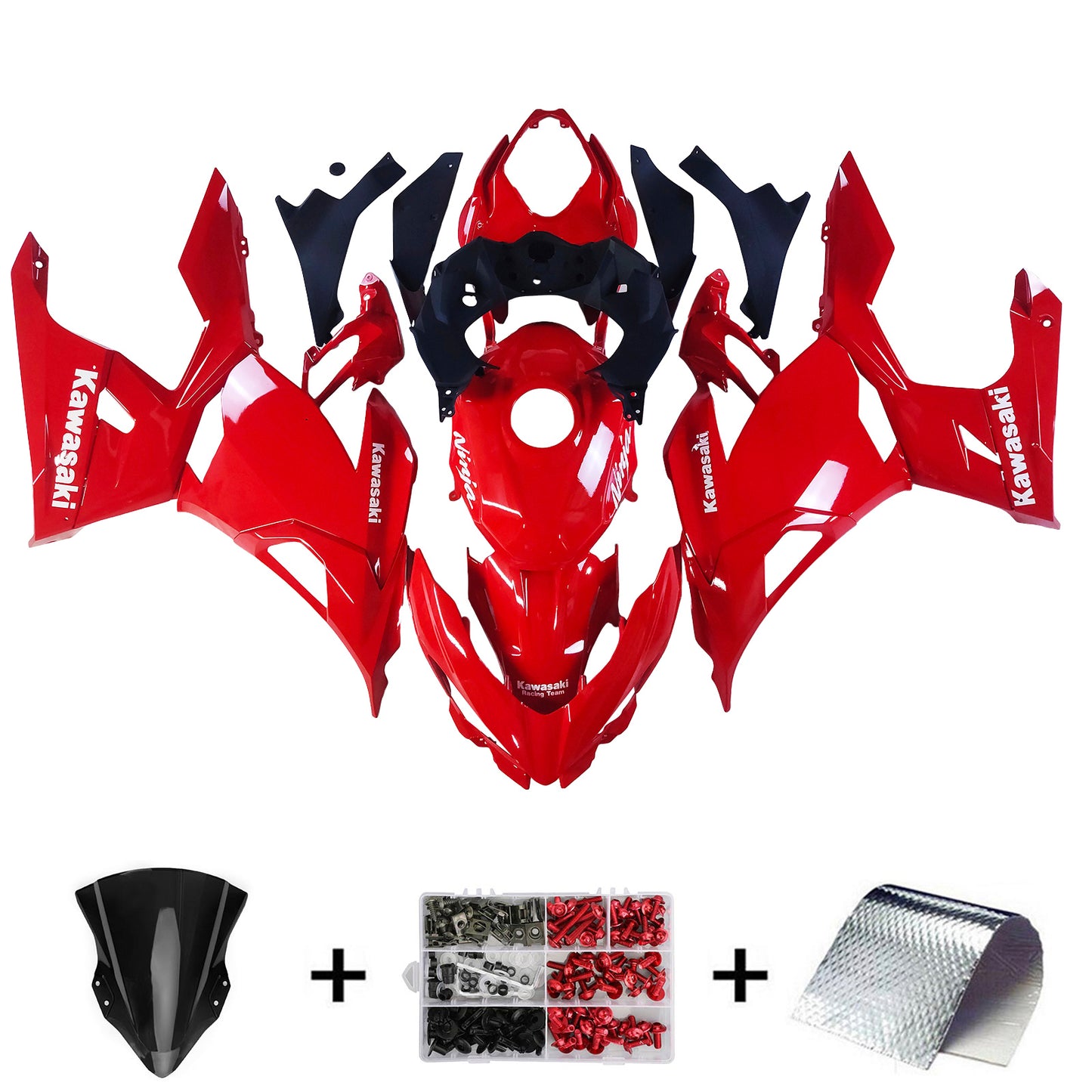Amotopart Kawasaki EX400 Ninja400 2018-2023 Kit Carenatura Carrozzeria Plastica ABS